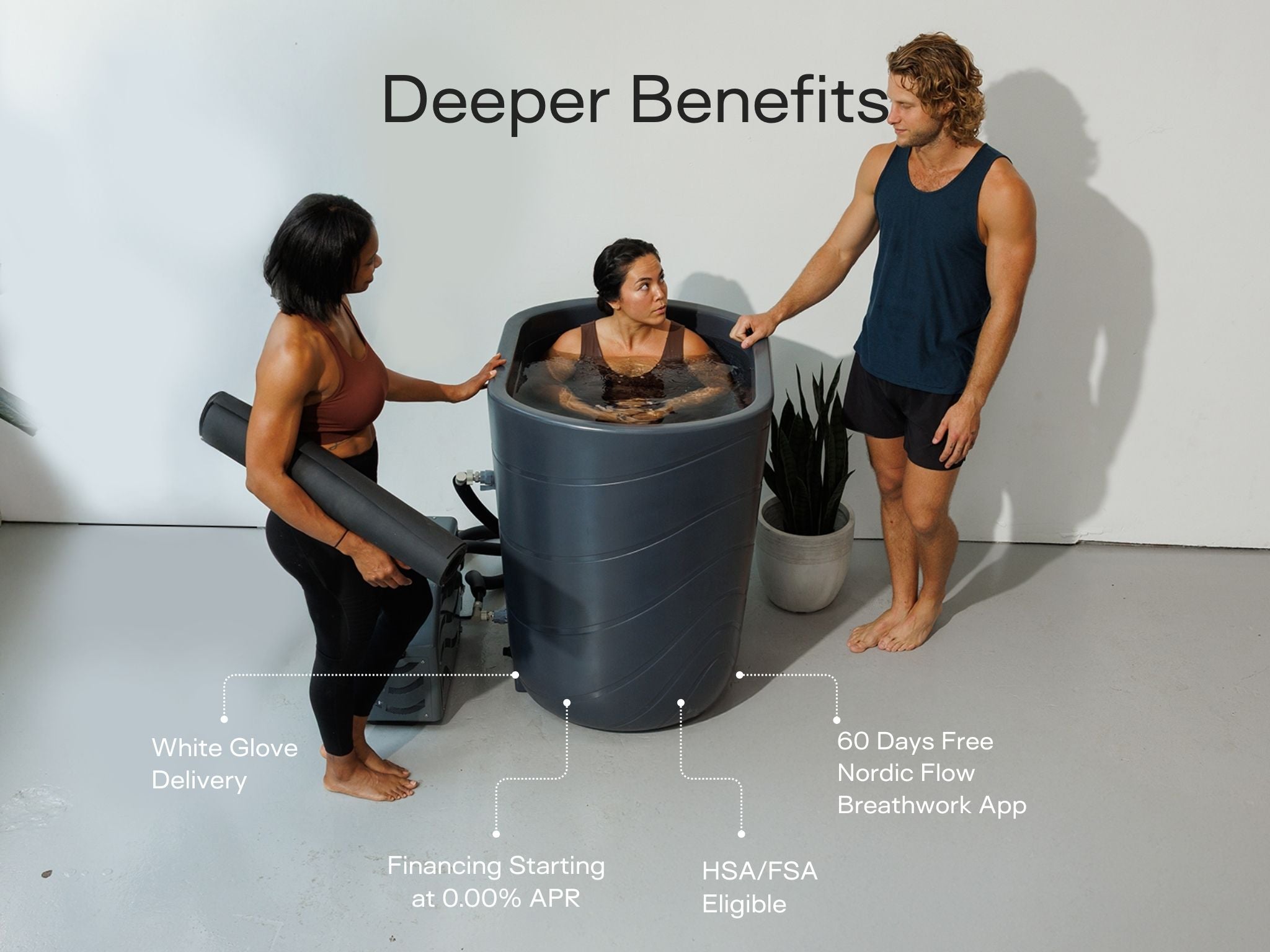 Viking Cold Plunge Charcoal Gray Slate Blue Arctic White