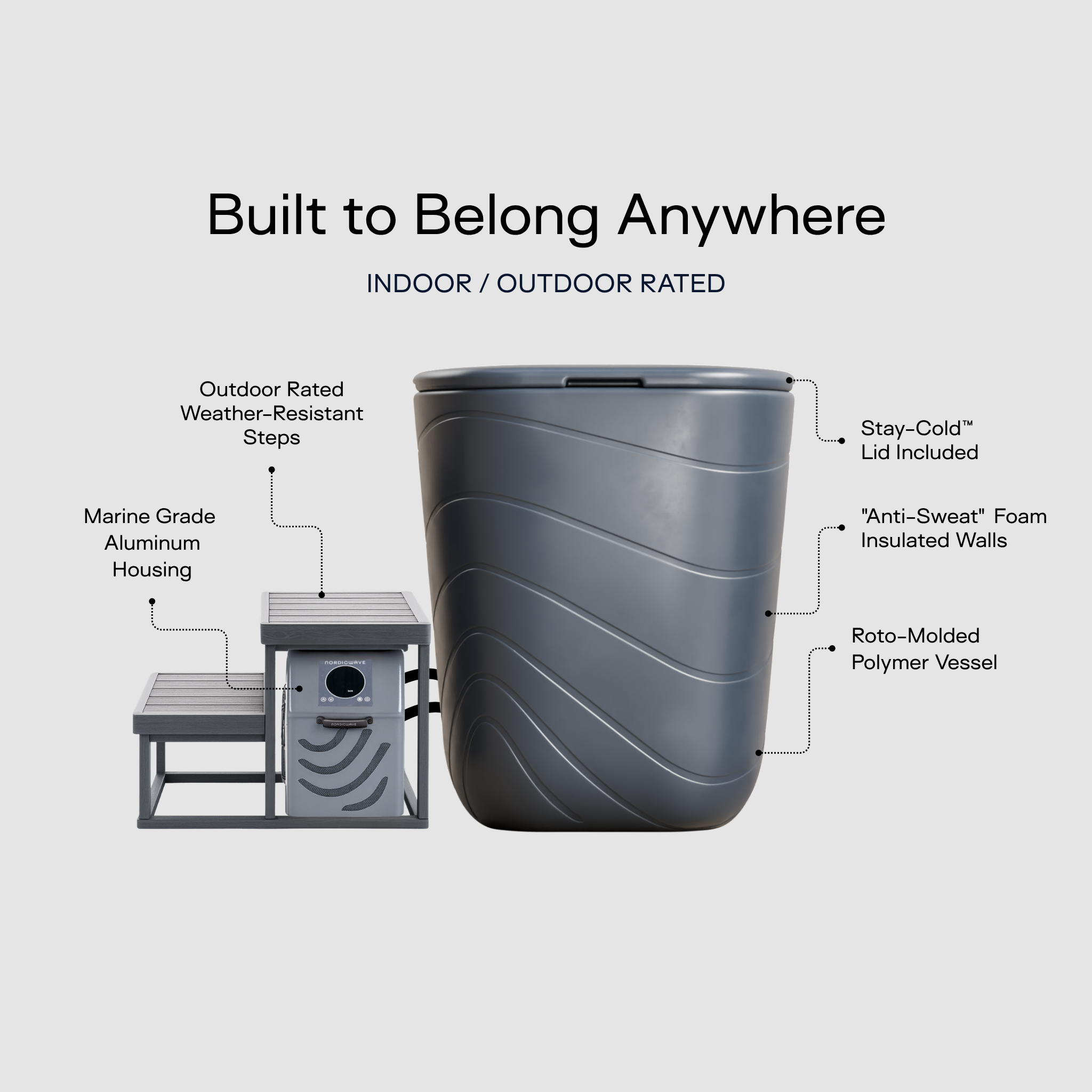 Viking Premier Cold Plunge Charcoal Gray ELITE 