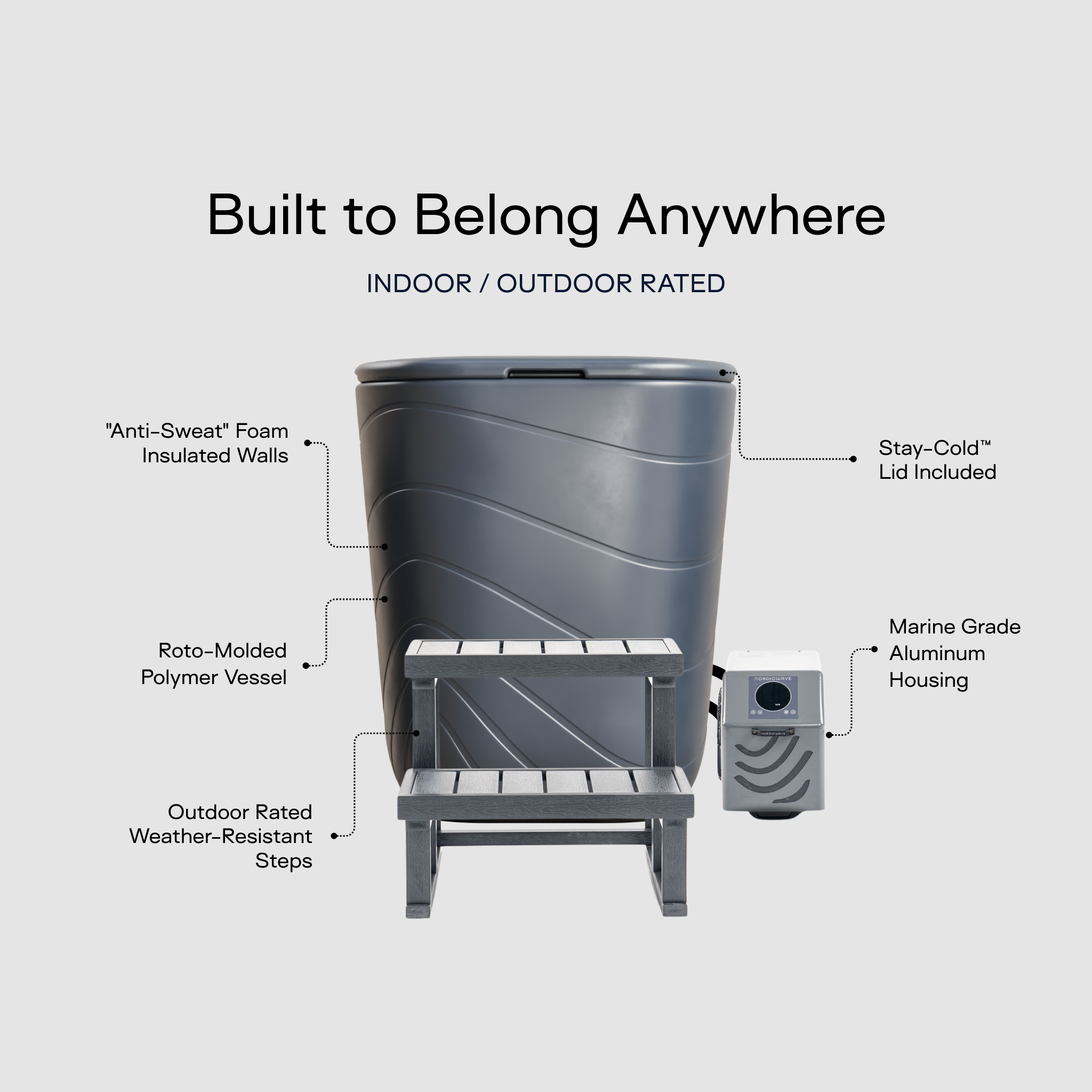 Viking Premier Cold Plunge Charcoal Gray PRO 