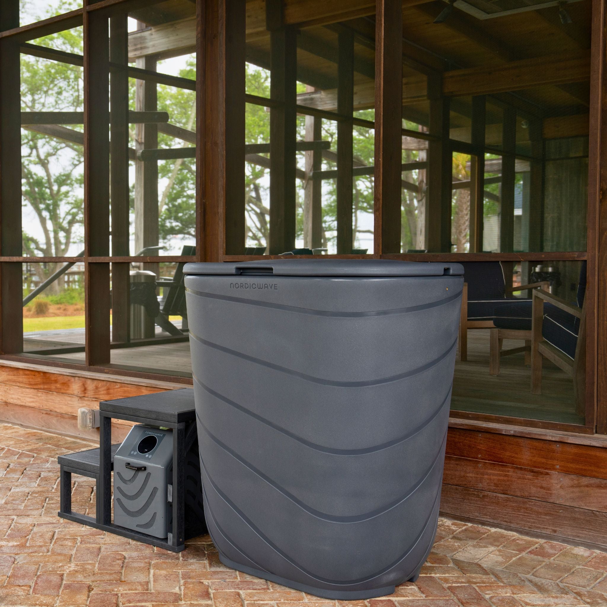 Viking Cold Plunge XL Charcoal Gray lifestyle #color_charcoal-gray